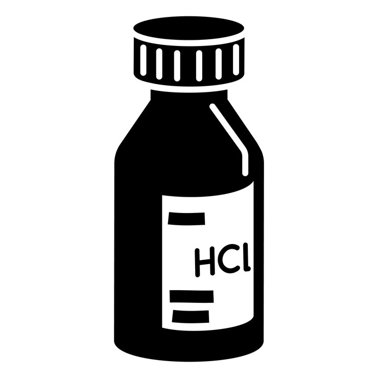 Vector icono de solución hcl ilustración simple del icono de vector de solución hcl para diseño web aislado sobre fondo blanco