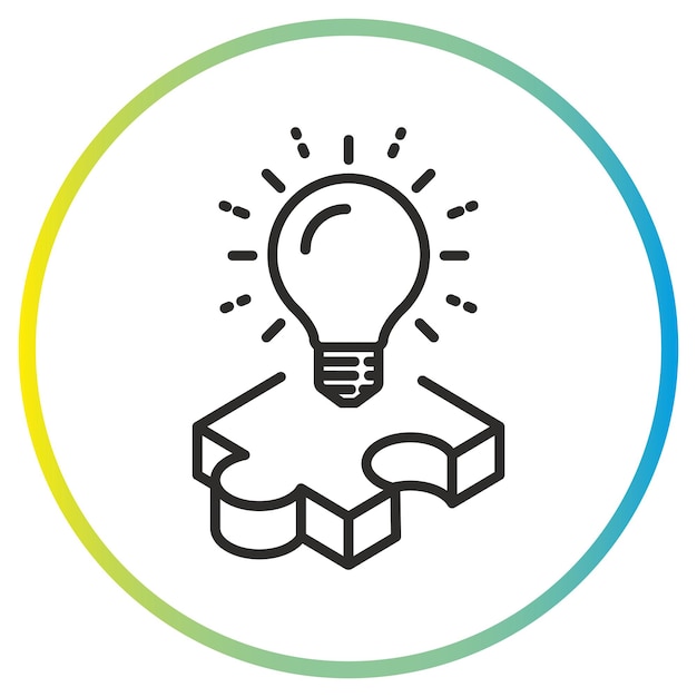 icono de solución de rompecabezas creativo