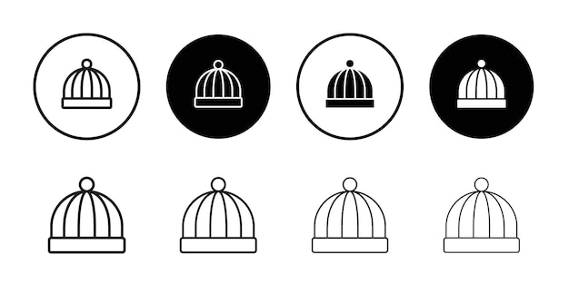 Icono de sombrero de bebé Conjunto de ilustraciones de líneas delgadas