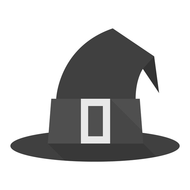 Vector icono de sombrero de bruja en estilo de color plano