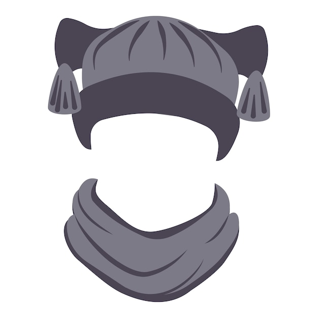 Icono de sombrero y bufanda de moda Caricatura de icono de vector de sombrero y bufanda de moda para diseño web aislado sobre fondo blanco