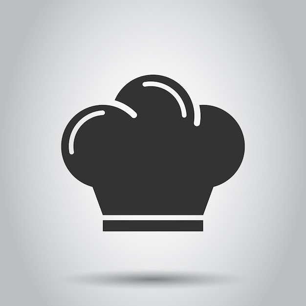 Icono de sombrero de chef en estilo plano Ilustración de vector de tapa de cocina sobre fondo blanco Concepto de negocio de restaurante de chef