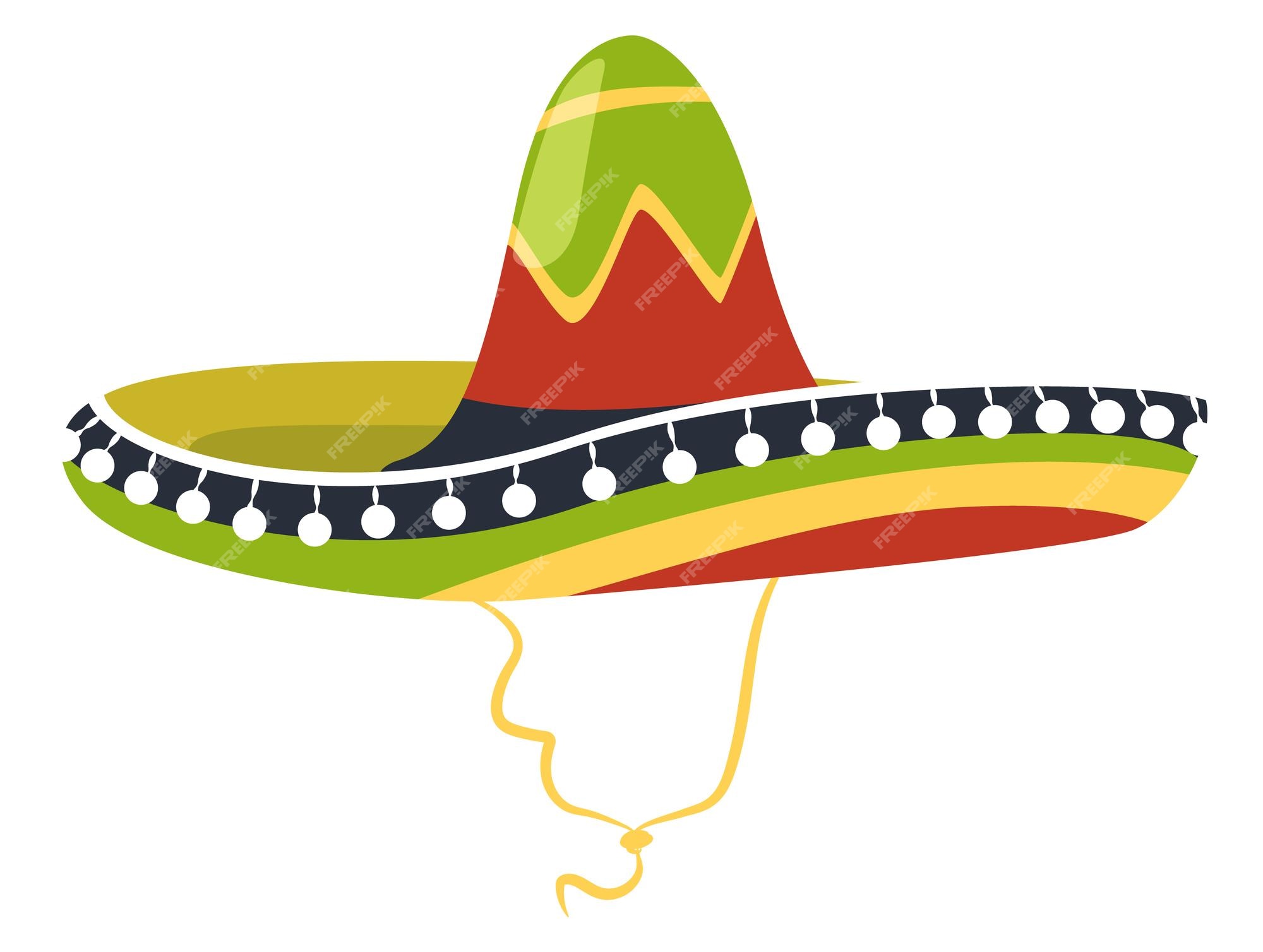 Icono de sombrero sombrero símbolo de mariachi | Vector Premium