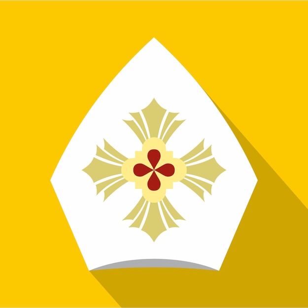 Icono de sombrero cristiano Ilustración plana del icono de vector de sombrero cristiano para web aislado sobre fondo amarillo