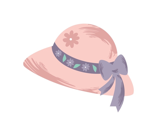 icono de sombrero femenino diseño aislado