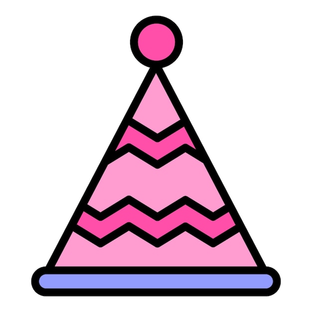 Icono de sombrero de fiesta de accesorios Contorno Icono vectorial de sombreros de fiesta de acessorios para diseño web aislado en fondo blanco de color plano