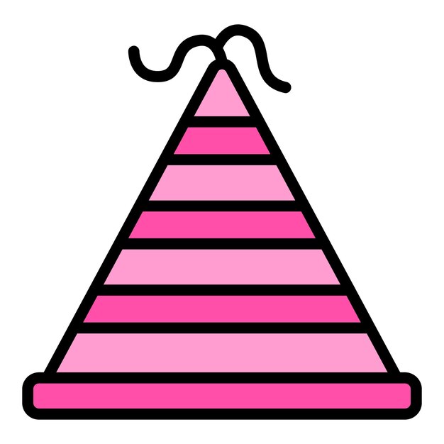 Icono de sombrero de fiesta de regalo Contorno Icono vectorial de sombreros de fiesta de regalo para diseño web aislado en fondo blanco de color plano
