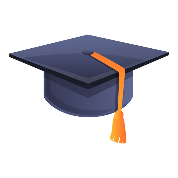 Icono de sombrero de graduación de ceremonia Caricatura de icono de vector de sombrero de graduación de ceremonia para diseño web aislado sobre fondo blanco
