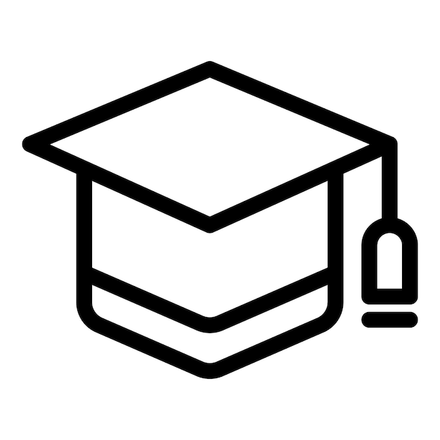 Icono del sombrero de graduación que representa la finalización de la educación y el logro del éxito académico