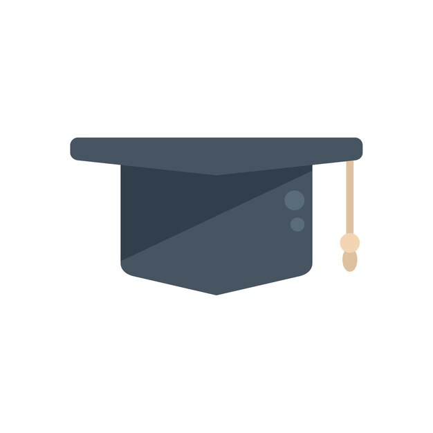 Icono de sombrero de graduación vector plano diploma graduación éxito maestro aislado