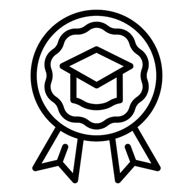 Icono de sombrero de graduado estándar Icono vectorial del sombrero estándar de graduado para el diseño web aislado sobre fondo blanco