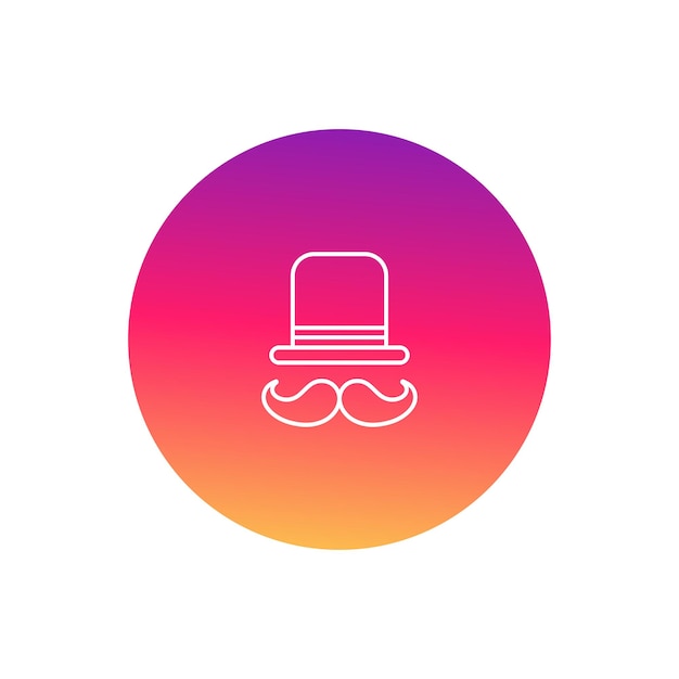 Icono de sombrero Hipster degradado