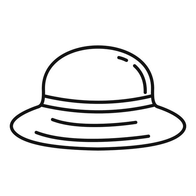Icono de sombrero de hombre de protección solar Icono de vector de sombrero de hombre de protección solar de esquema para diseño web aislado sobre fondo blanco