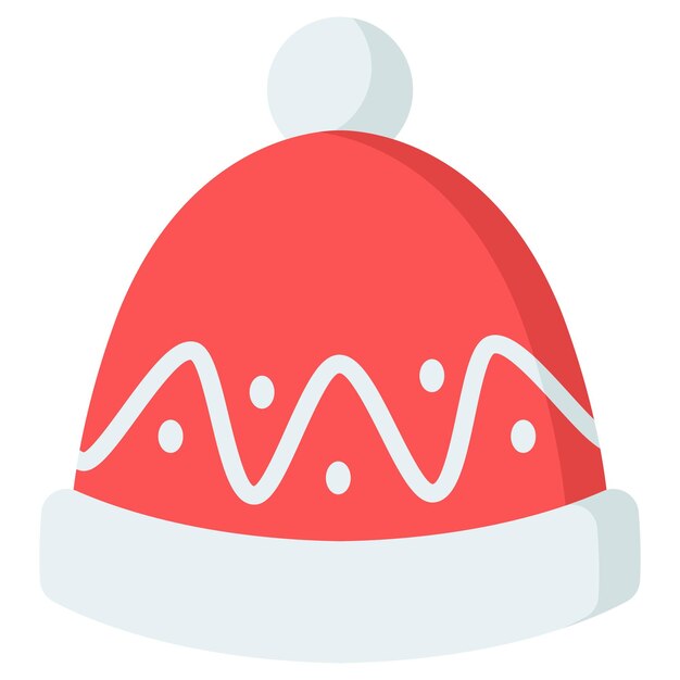 Icono de sombrero de invierno en diseño plano aislado sobre fondo blanco