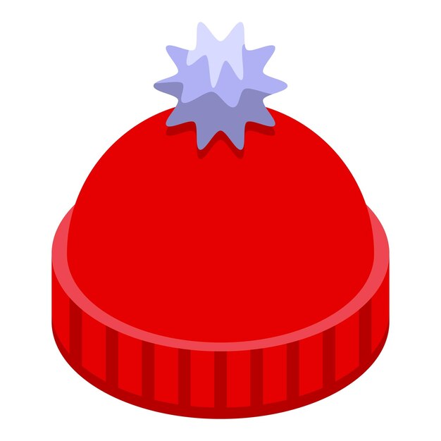 Icono de sombrero de invierno Isométrico de icono de vector de sombrero de invierno para diseño web aislado sobre fondo blanco