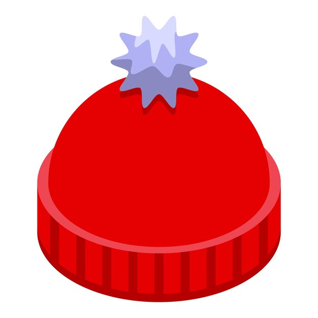 Vector icono de sombrero de invierno isométrico de icono de vector de sombrero de invierno para diseño web aislado sobre fondo blanco