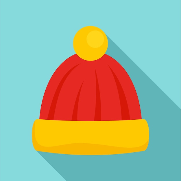 Vector icono de sombrero de invierno de lana ilustración plana del icono vectorial de sombrero de invierno de lana para diseño web