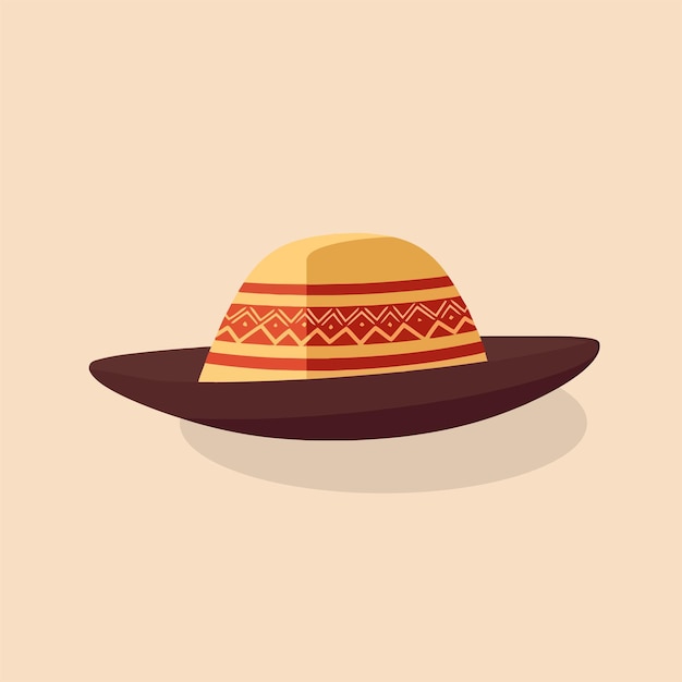 Vector icono del sombrero mexicano