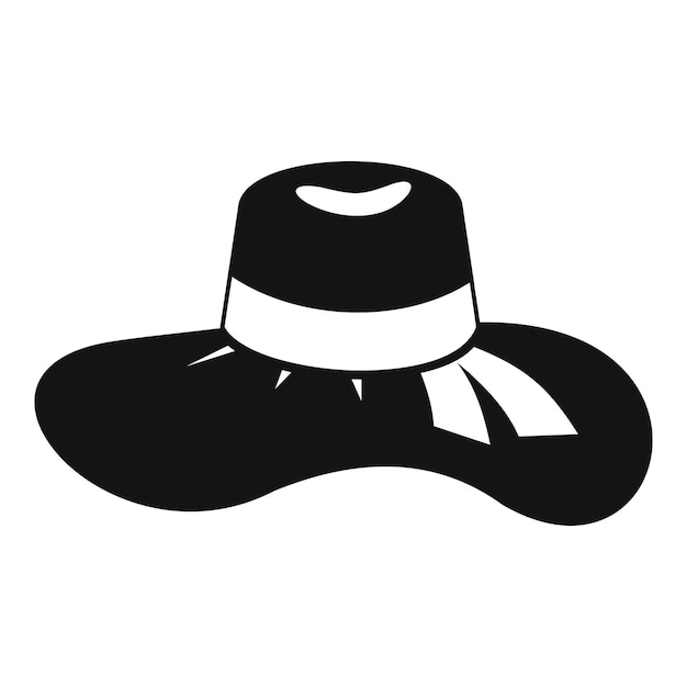 Icono de sombrero de mujer Ilustración sencilla del ícono vectorial de sombreiro de mujer para la web