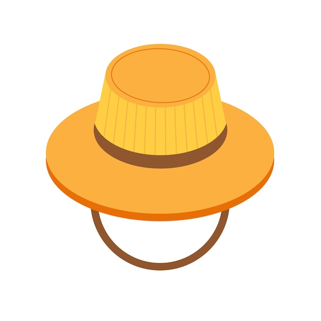 Vector icono del sombrero de safari turístico isométrico