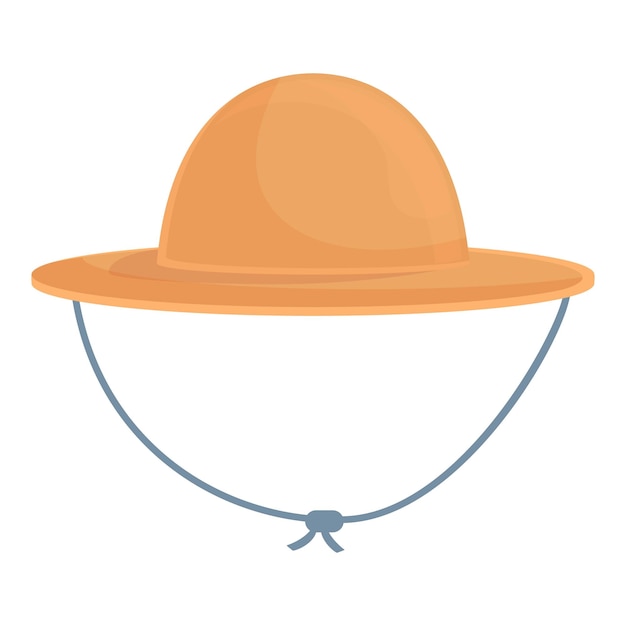 Icono de sombrero de senderismo Caricatura de icono de vector de sombrero de senderismo para diseño web aislado sobre fondo blanco