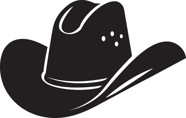 El icono del sombrero de vaquero de encanto occidental en distinto logotipo negro Vector Saddle Up in Style Sombrero de cowboy Vector Bl