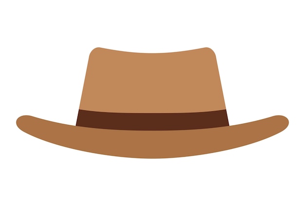 Vector icono de sombrero de vaquero en estilo plano aislado sobre fondo blanco