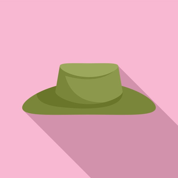 Vector icono de sombrero verde cazador ilustración plana del icono de vector de sombrero verde cazador para diseño web