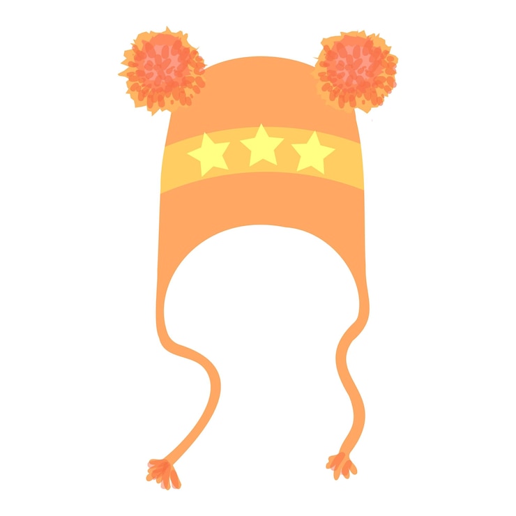 Vector icono de sombreros de invierno vector de dibujos animados gorro frío sombrero de otoño