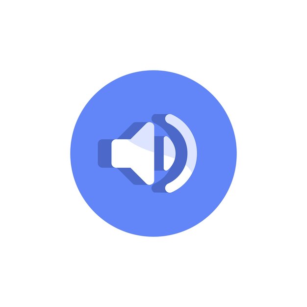 Icono de sonido vectorial en diseño plano