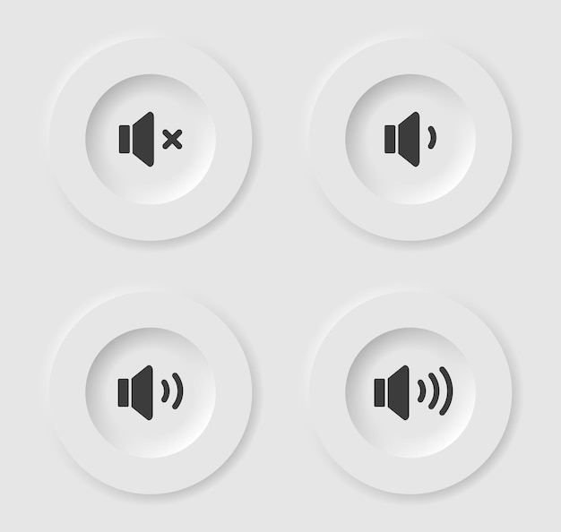 Vector icono de sonidos en estilo neumorfismo.vector