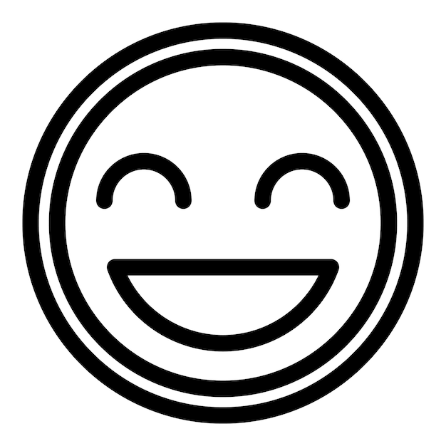 Vector icono de sonrisa feliz contorno icono de vector de sonrisa feliz para diseño web aislado sobre fondo blanco