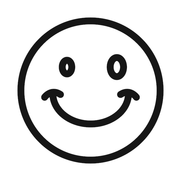 icono de sonrisa logotipo vectorial de arte de línea negra