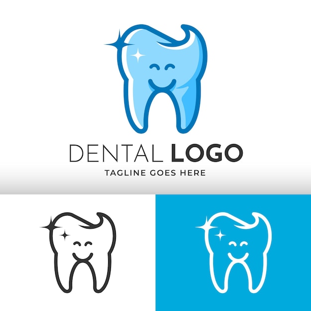 Vector icono de sonrisa de vector logo dental