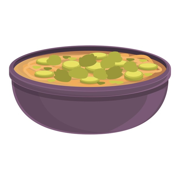 Icono de sopa asiática vector de dibujos animados plato de comida comida coreana