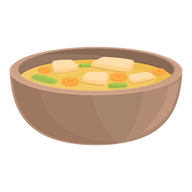 Icono de sopa callejera picante vector de dibujos animados plato de comida cocina de comida