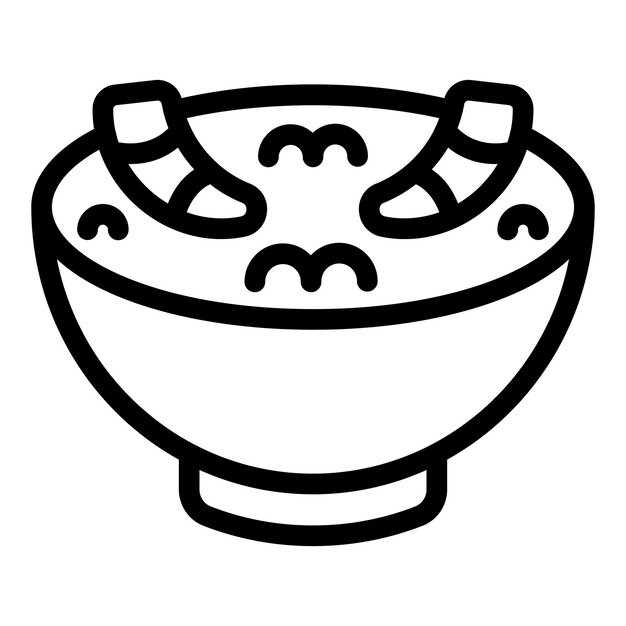 El icono de la sopa de camarón es un vector de bocadillos chinos.