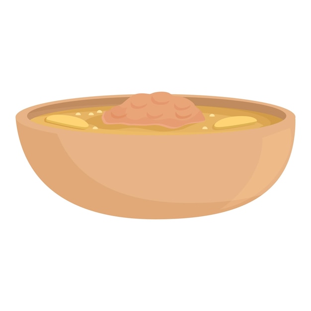 Vector icono de sopa de carne vector de dibujos animados plato de azerbaiyán cocina pilaf