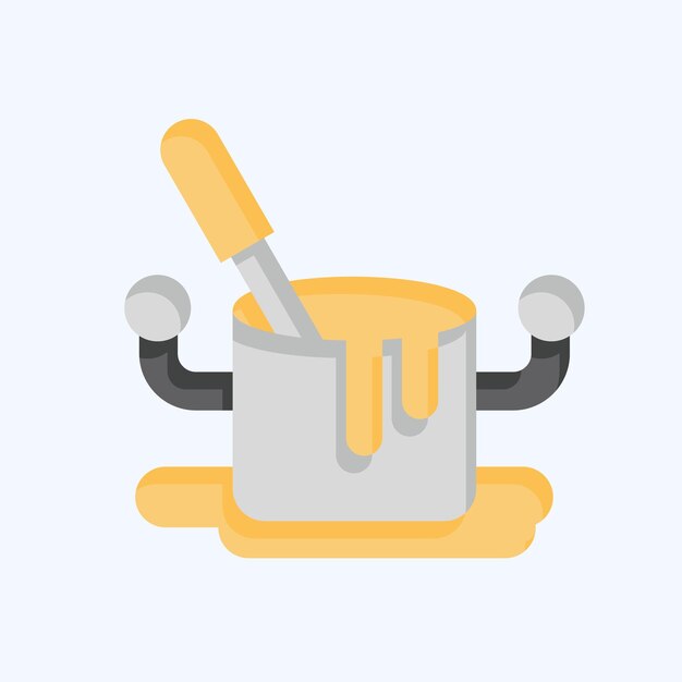 Icono de sopa de cocina relacionado con el símbolo de cocina de estilo plano ilustración simple