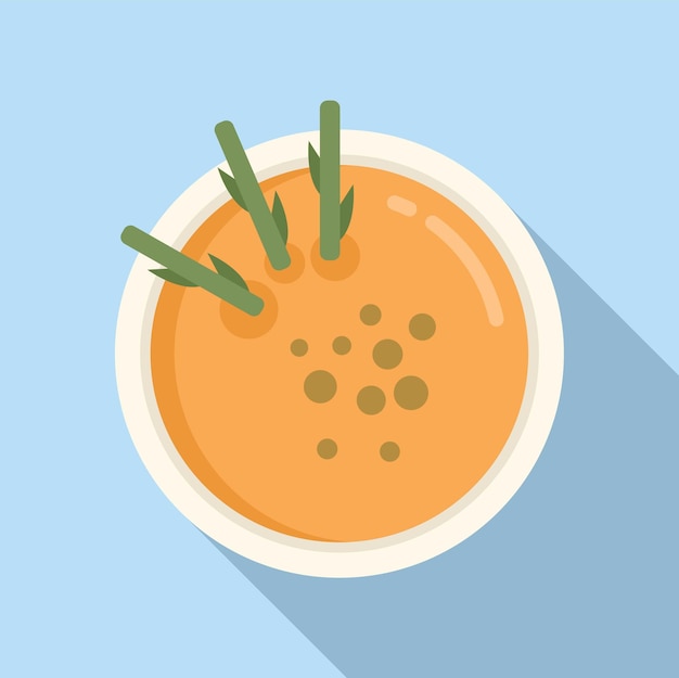 El icono de la sopa de crema de la cena es un vector plano de cocina y gastronomía