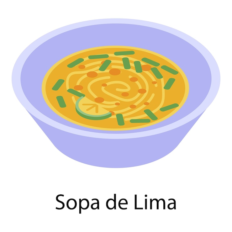 Vector icono de sopa de lima isométrico de icono de vector de sopa de lima para diseño web aislado sobre fondo blanco