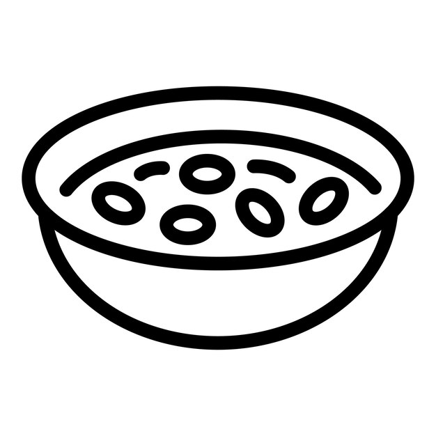 Icono de sopa de sopa Icono de vector de sopa de sopa de esquema para diseño web aislado sobre fondo blanco