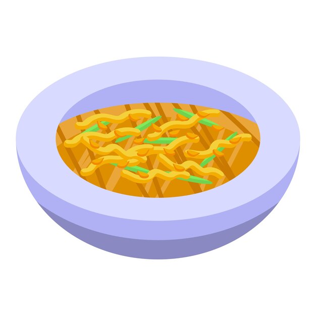 Vector icono de sopa de verduras vector isométrico proteína orgánica comida de frijol