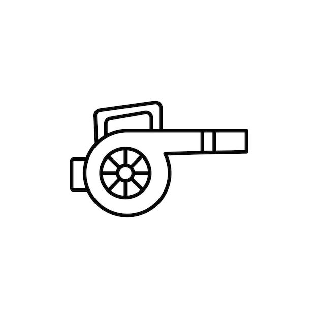 El icono del soplador de hojas, el sello del logotipo, el contorno vectorial del conjunto