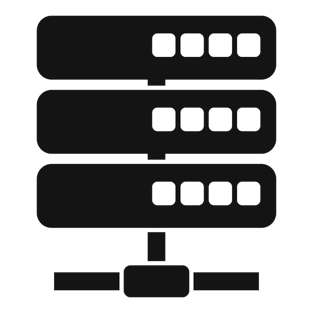 Icono de soporte de datos del servidor vector simple Almacenamiento en disco
