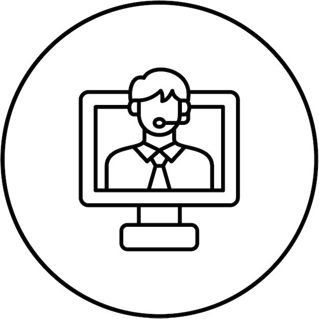 Icono de soporte en línea