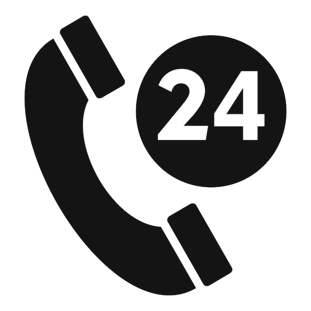 Icono de soporte de llamada las 24 horas vector simple Página de contacto Información en línea