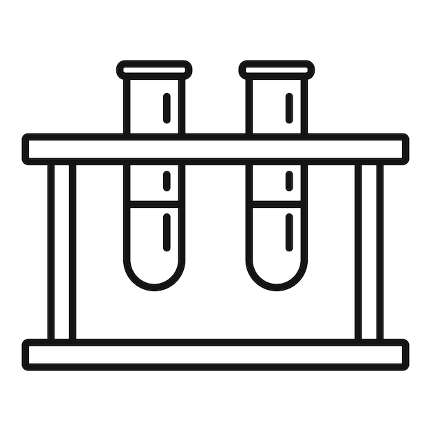 Icono de soporte de tubos de ensayo Icono de vector de soporte de tubos de ensayo de esquema para diseño web aislado sobre fondo blanco