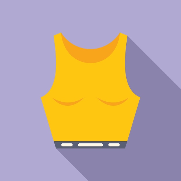 Icono de sostén deportivo de diseño plano amarillo