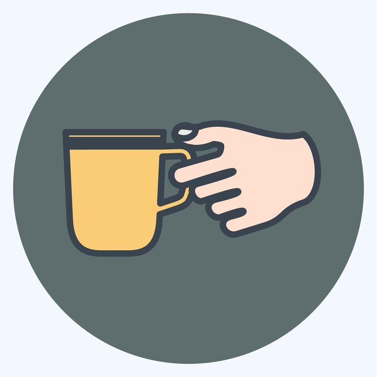Vector icono sosteniendo café adecuado para las acciones de la mano símbolo color mate diseño de estilo editable